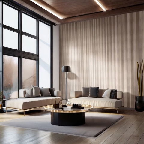 Panel akustyczny Akupanel | 240 Dąb Klasyczny (Beżowy Filc)