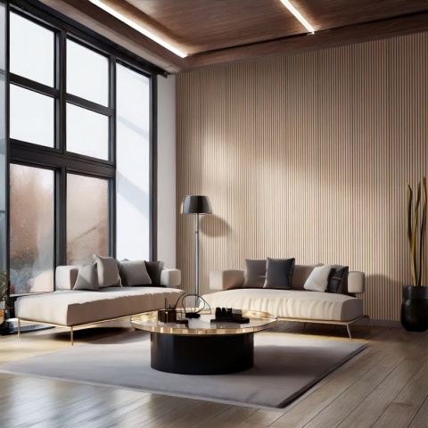 Panel akustyczny Akupanel | 300 Dąb Klasyczny (Szary Filc)