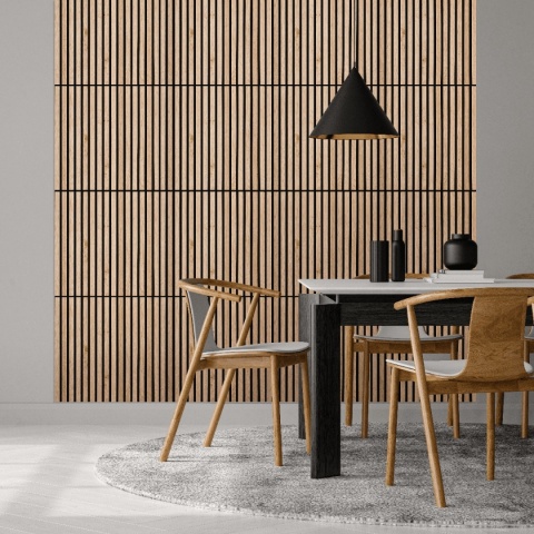 Panel akustyczny Akupanel | 60 Dąb Klasyczny (Czarny Filc, Czarna Płyta)