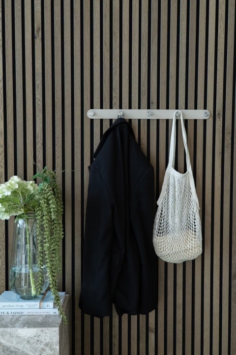 WoodUpp®CREATE | Wieszak na ubrania 5x - Beżowy/stal nierdzewna