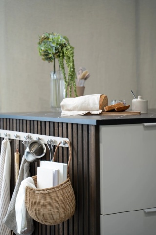 WoodUpp®CREATE | Wieszak na ubrania 7x - Beżowy/stal nierdzewna